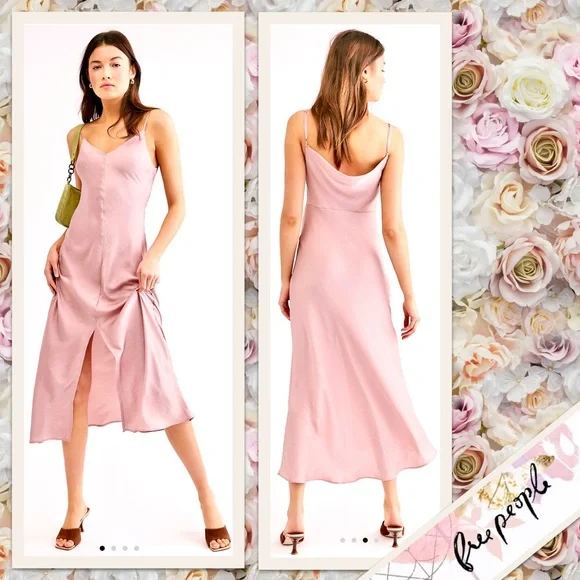 Free People Smoke And Mirrors Maxi Slip Dress Mauve Swoon Mauve Swoon Size S